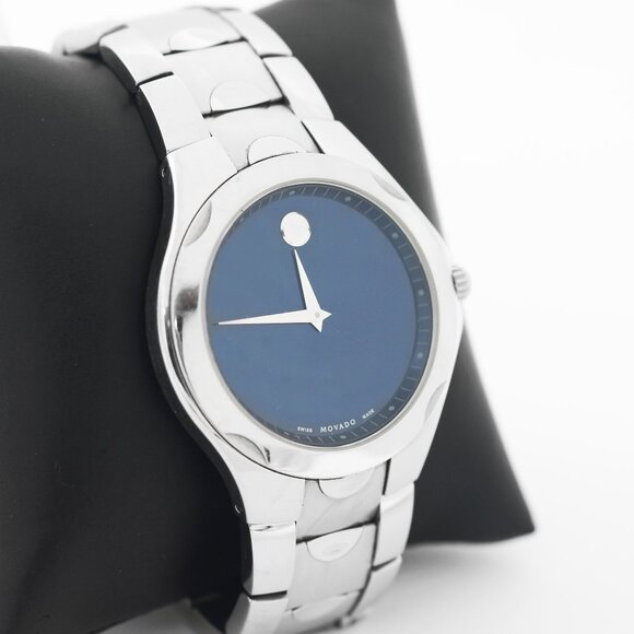 Movado Luno Blue Dial Steel Watch
